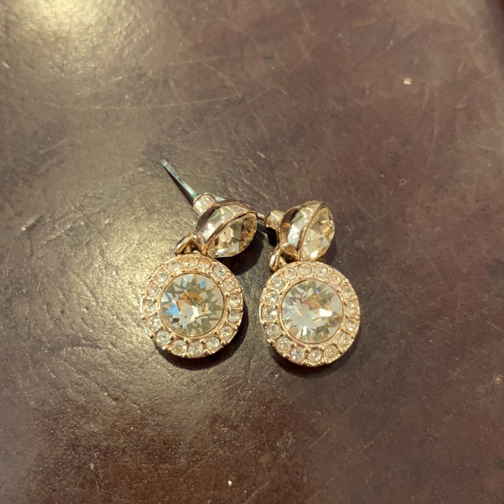 Rose gold rhinestone earrings